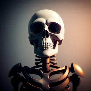 Pirate Skull: Terrifying Bone Sculpture with Spooky Cartoony Twist