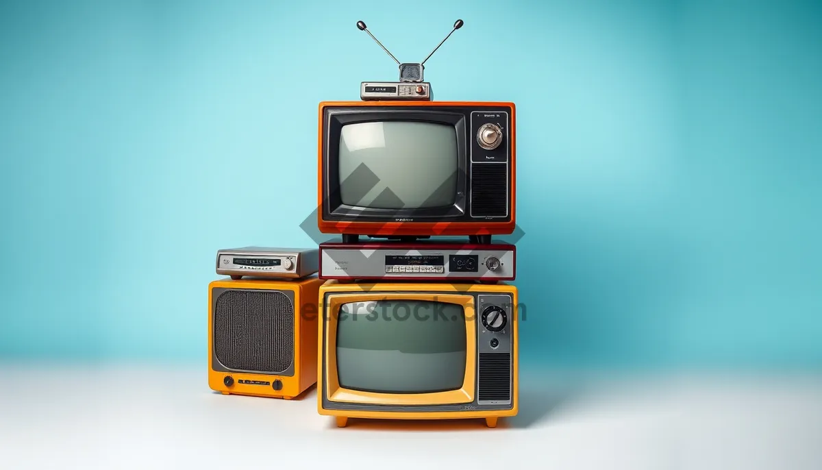 Picture of 3D retro television broadcasting icon