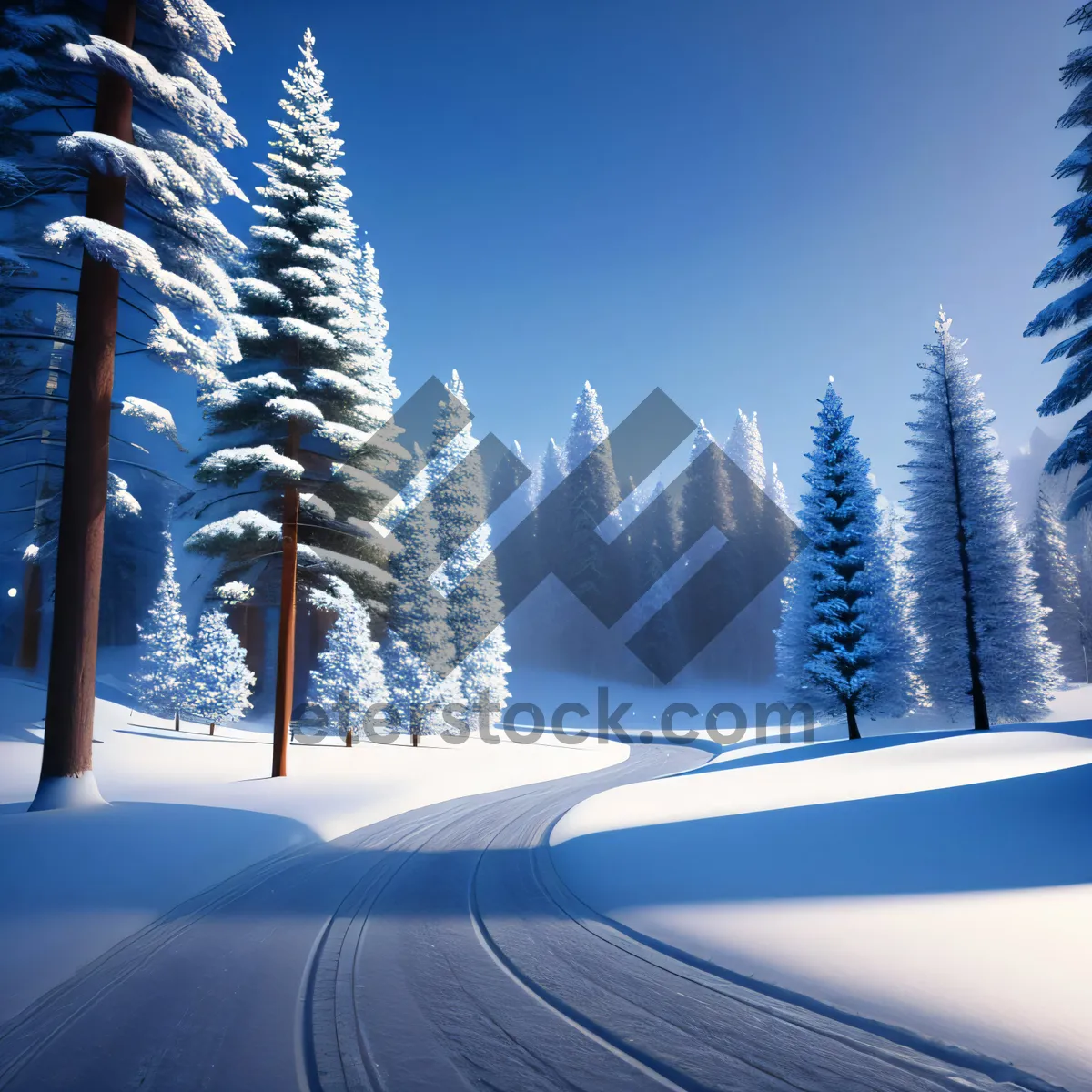 Picture of Snowy Alpine Splendor: Majestic Mountain Landscape in Winter
