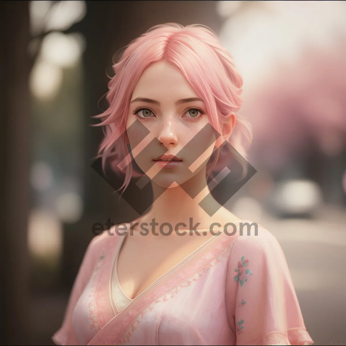 Picture of Blond Fashion Princess Portrait: Attractive Lady with Lovely Smile
