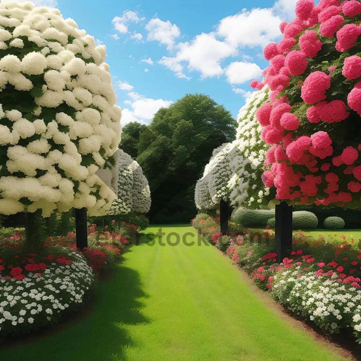 Picture of Hydrangea flower in summer garden.