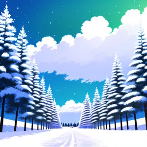 Winter Wonderland: Snowy Evergreen Forest