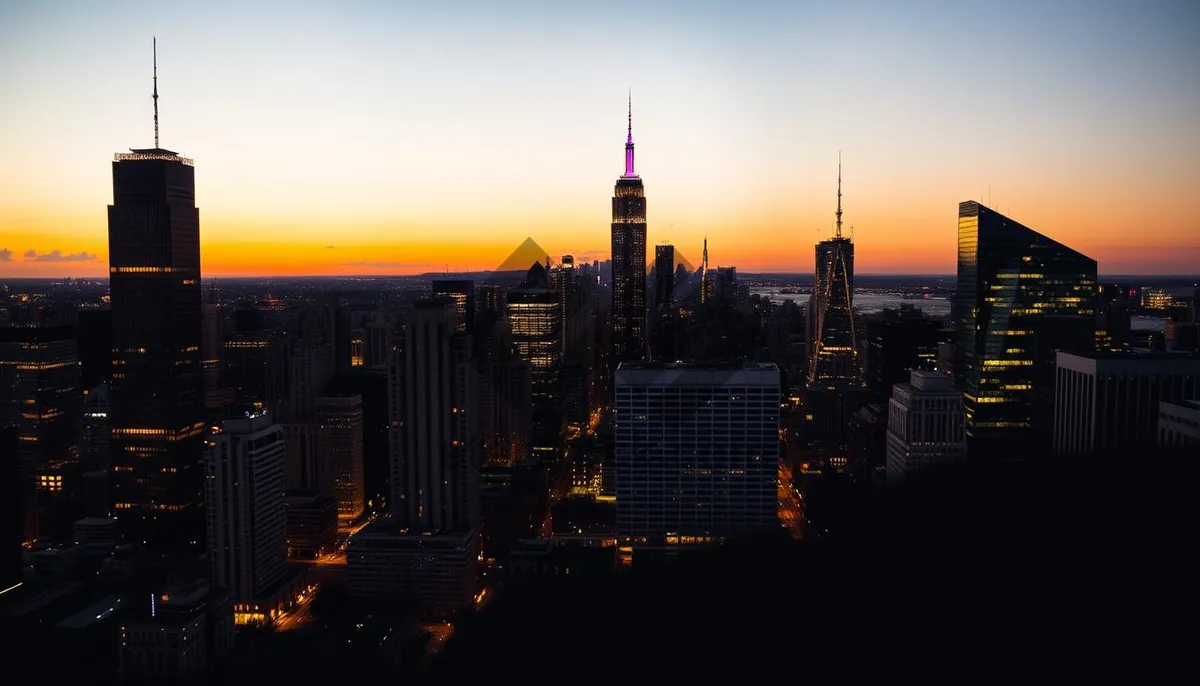 Picture of City skyscraper skyline at dusk