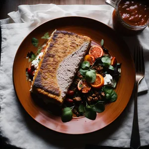 Fresh Gourmet Vegetable Salad with Grilled Beef and Cheese