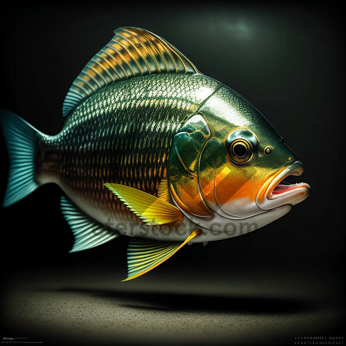 Picture of Vibrant Goldfish in Underwater Aquarium