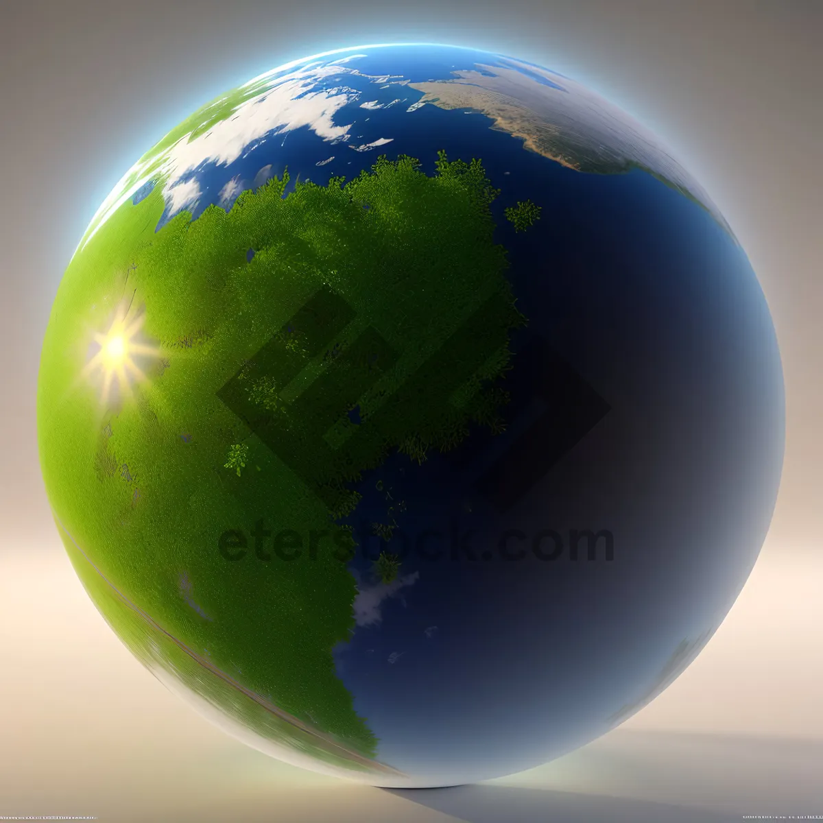 Picture of Global Relief: A Sphere showcasing Earth's Continents