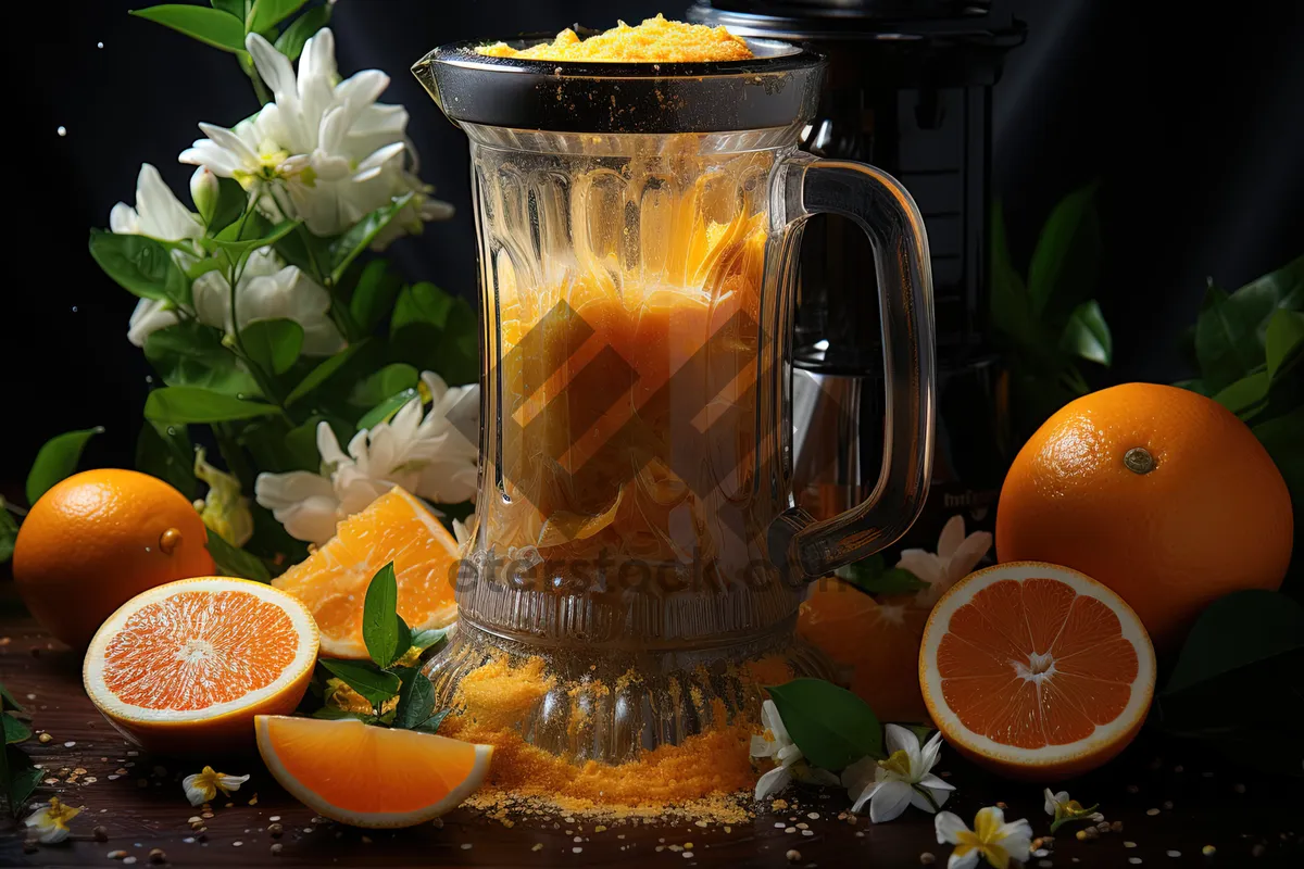 Picture of Fresh Citrus Beer in Golden Glass Pitcher