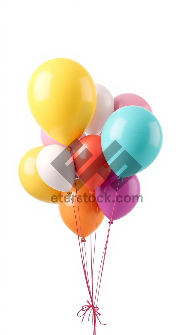 Picture of Colorful balloon party decoration icon for celebration event.