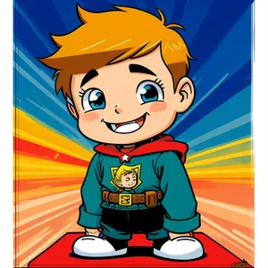 Playful Cartoon Boy Cutout | Fun Kid's Drawing