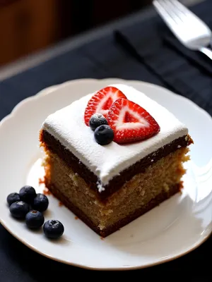 Delicious Berry Cream Cheese Dessert on a Plate