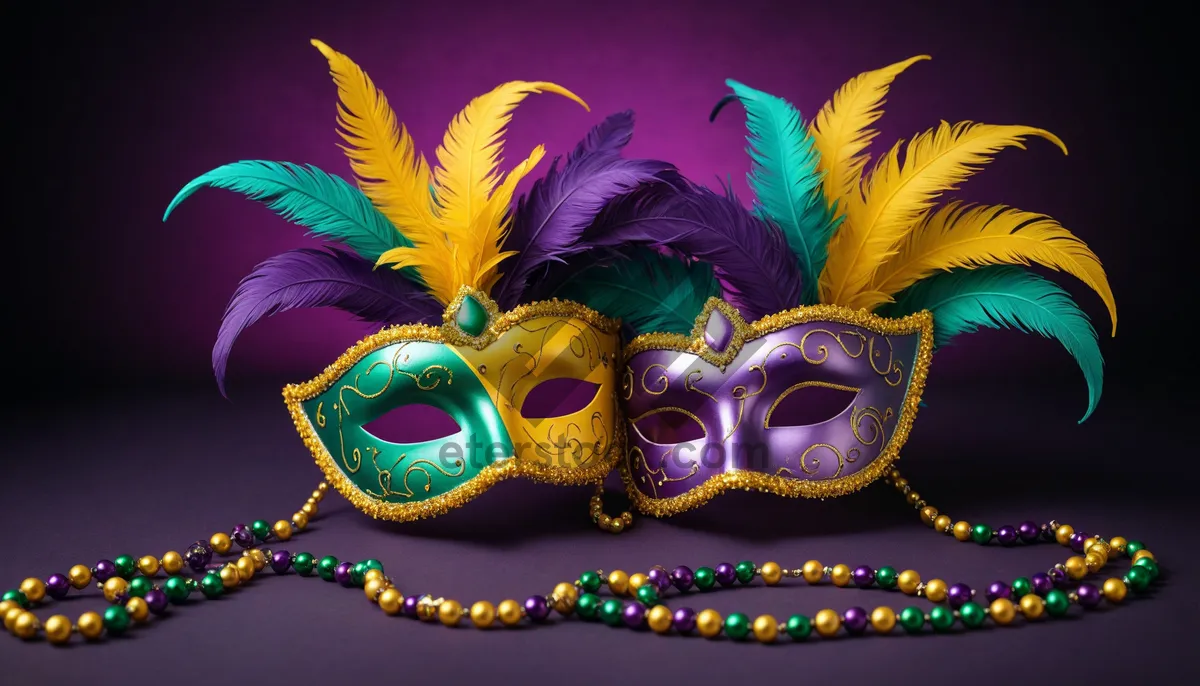 Picture of Colorful Carnival Mask Design for Mysterious Masquerade Art