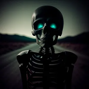 Scary Skeleton Comedian wearing Death Mask
