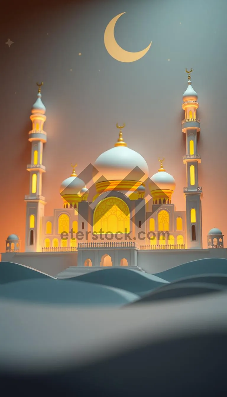 Picture of Orthodox Cathedral with Golden Cupola Against Sky