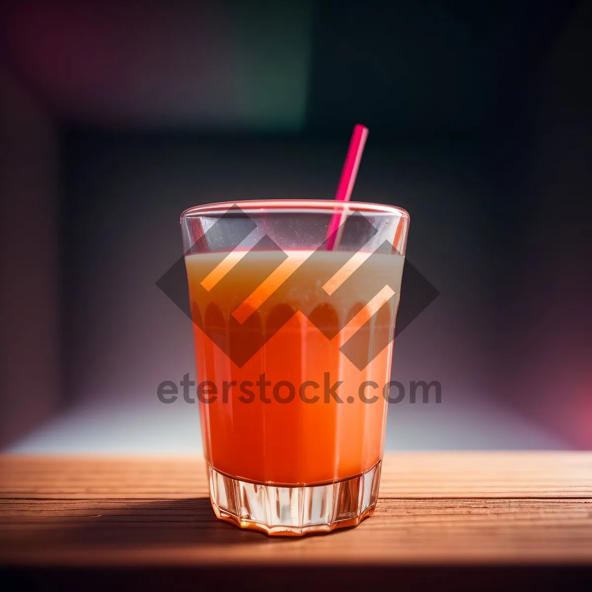 Picture of Refreshing Citrus Delight: Tangy, Cold Orange Juice in a Glass