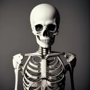 Male skeleton in spooky mask, 3D bust.