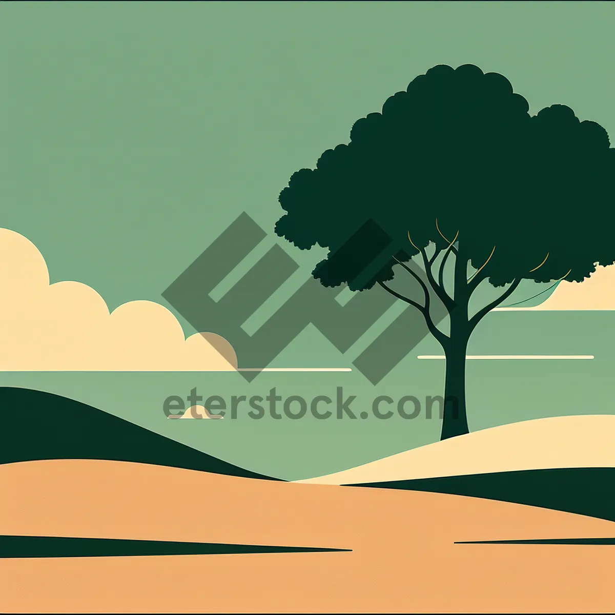 Picture of Tranquil Summer Skyline – Nature's Artwork Amidst Trees