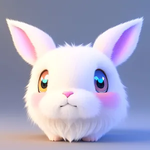 Cute Bunny with Pink Fur: Easter Pet Cartoon