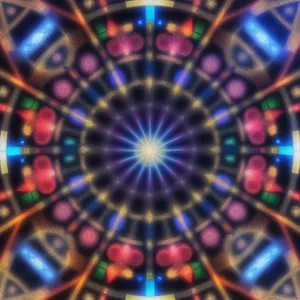 Luminous Geometric Art in Digital Kaleidoscope