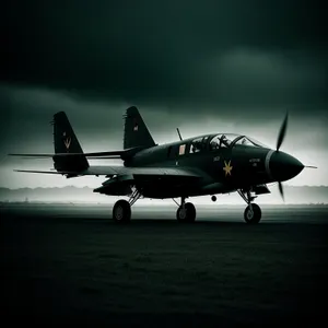 High-speed military fighter jet soaring through the sky.