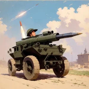 Powerful Field Artillery Tank Unleashes Cannon Fire