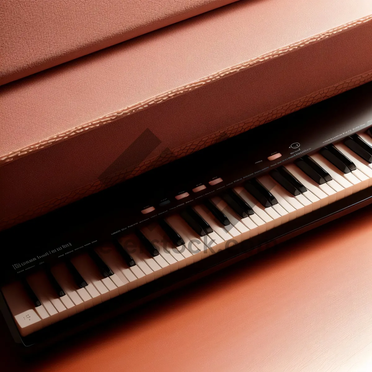 Picture of Black Upright Piano with Keyboard Keys
