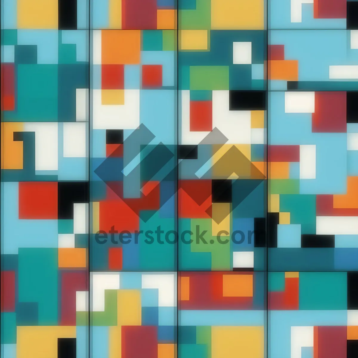 Picture of Colorful geometric tile pattern backdrop