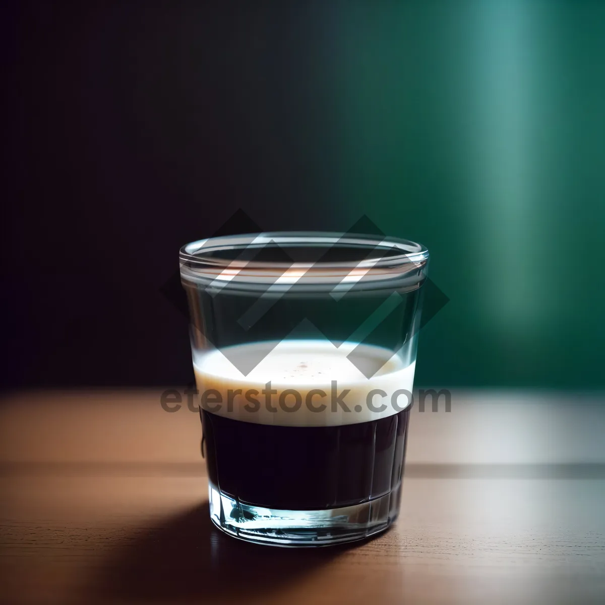 Picture of Espresso Coffee in Glass Mug with Cream