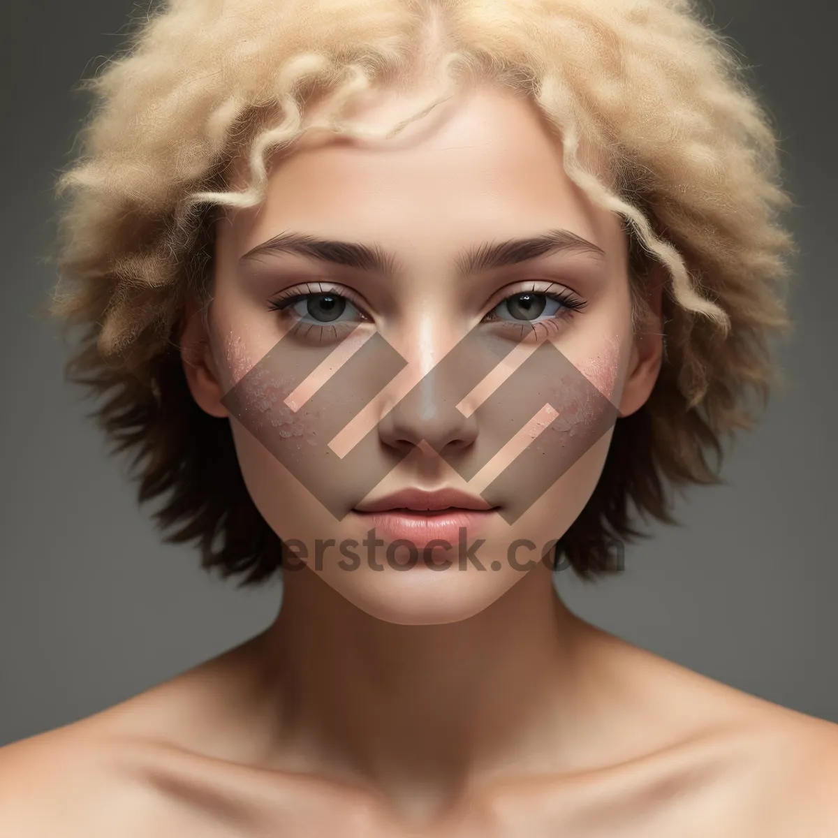 Picture of Stunning Blond Lady with Sensual Makeup and Elegance