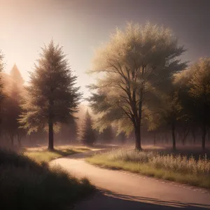 Idyllic Autumn Sunset Over Scenic Countryside