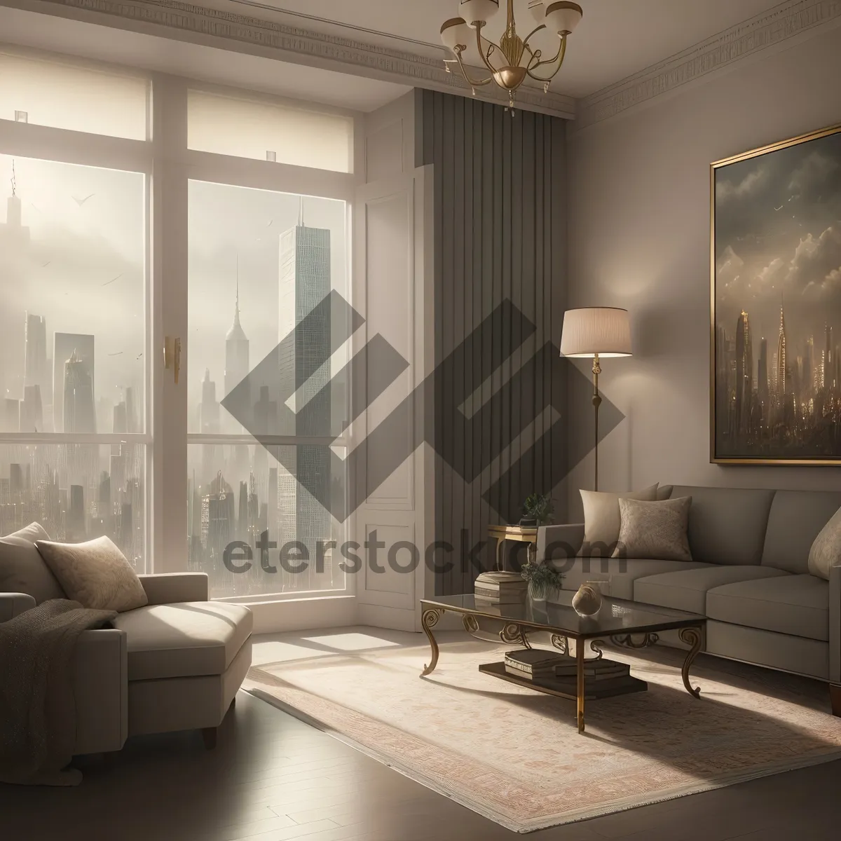 Picture of Modern Luxury Living Room with Comfy Furniture