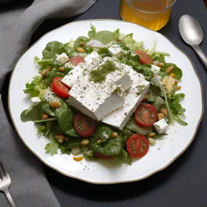 Delicious Gourmet Salad Plate with Fresh Vegetables