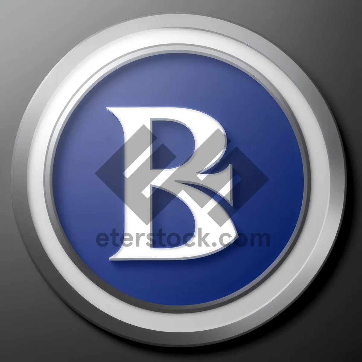 Picture of Modern Silver Button Icon with Shiny Reflection