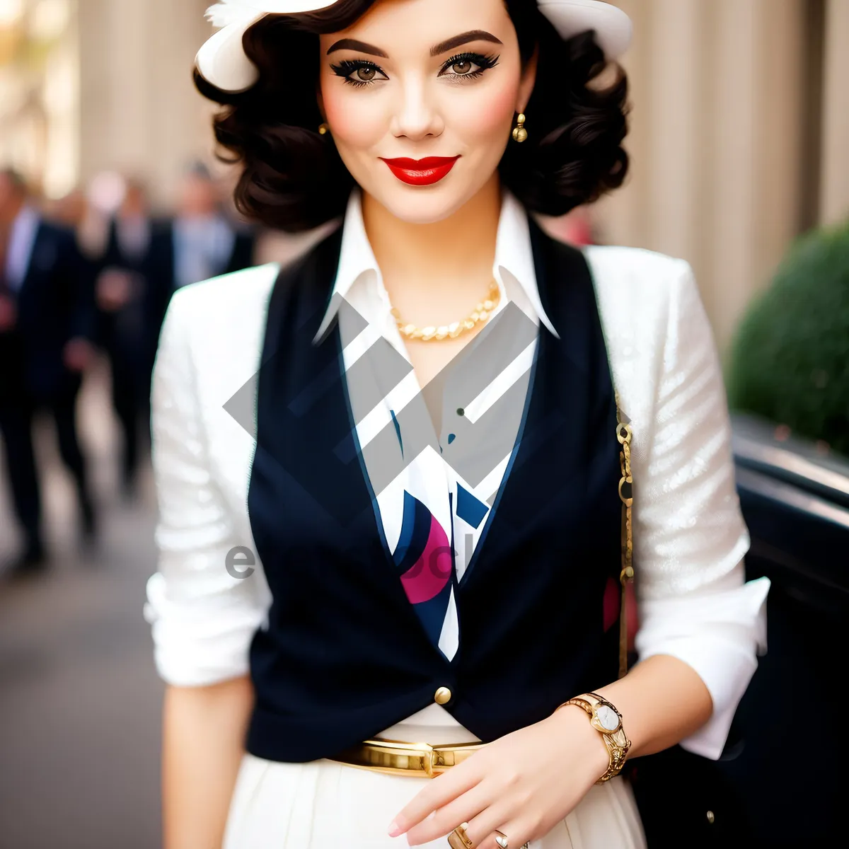 Picture of Attractive brunette businesswoman with confident smile