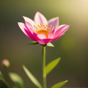 Pink Lotus Flower Blossom in Garden Pond