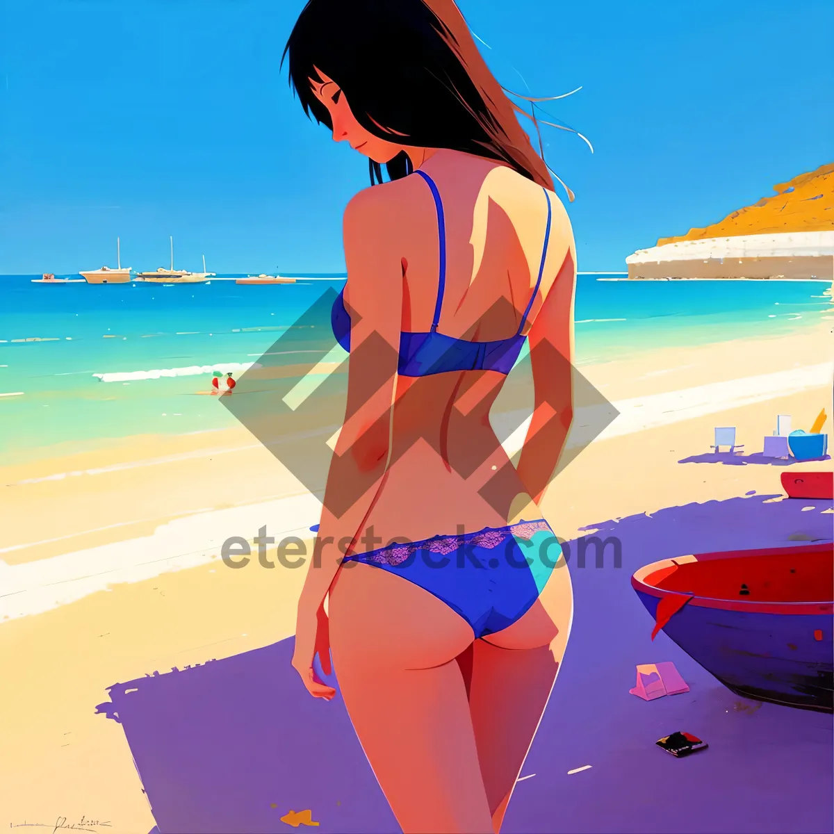 Picture of Beach Fun in Tropical Swimsuits