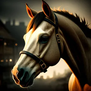 Protective Stallion Mask: Equestrian Headgear for Thoroughbred Horses