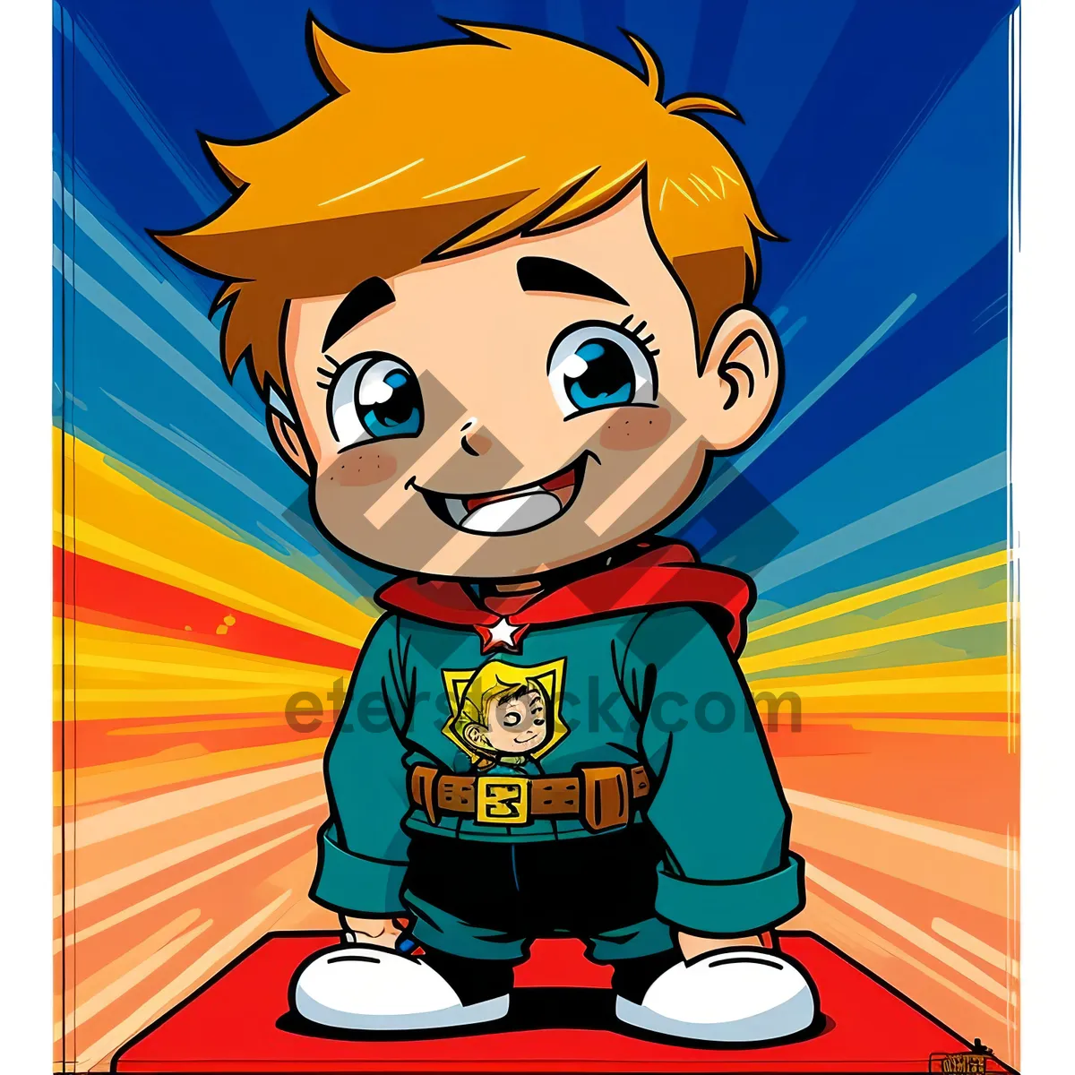 Picture of Playful Cartoon Boy Cutout | Fun Kid's Drawing