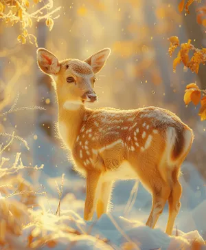 Whitetail Deer in Forest Wildlife Preserve