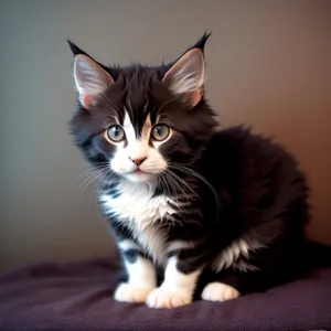 Playful Tabby Kitten with Adorable Expressive Eyes