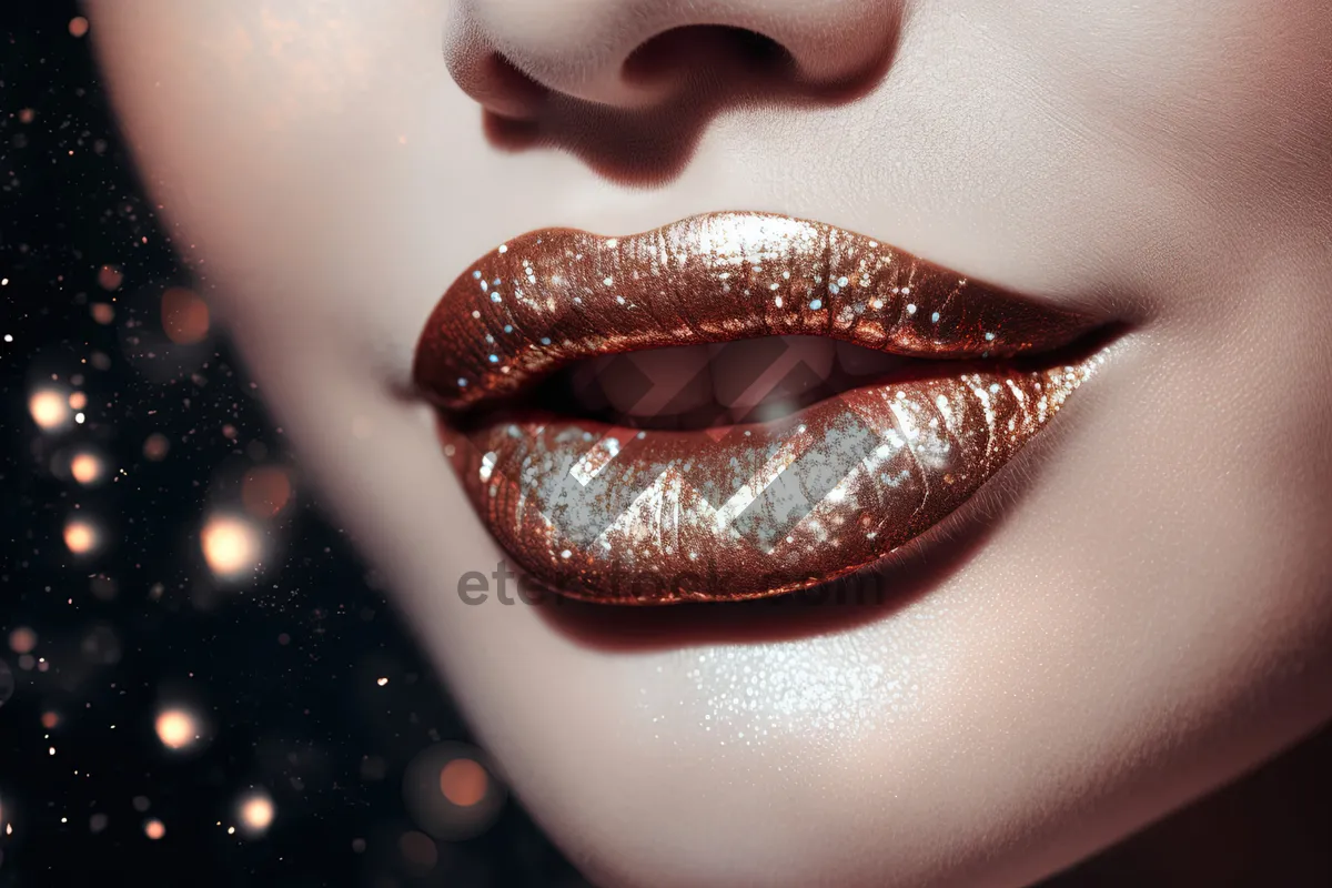 Picture of Close-up of lips with bold makeup