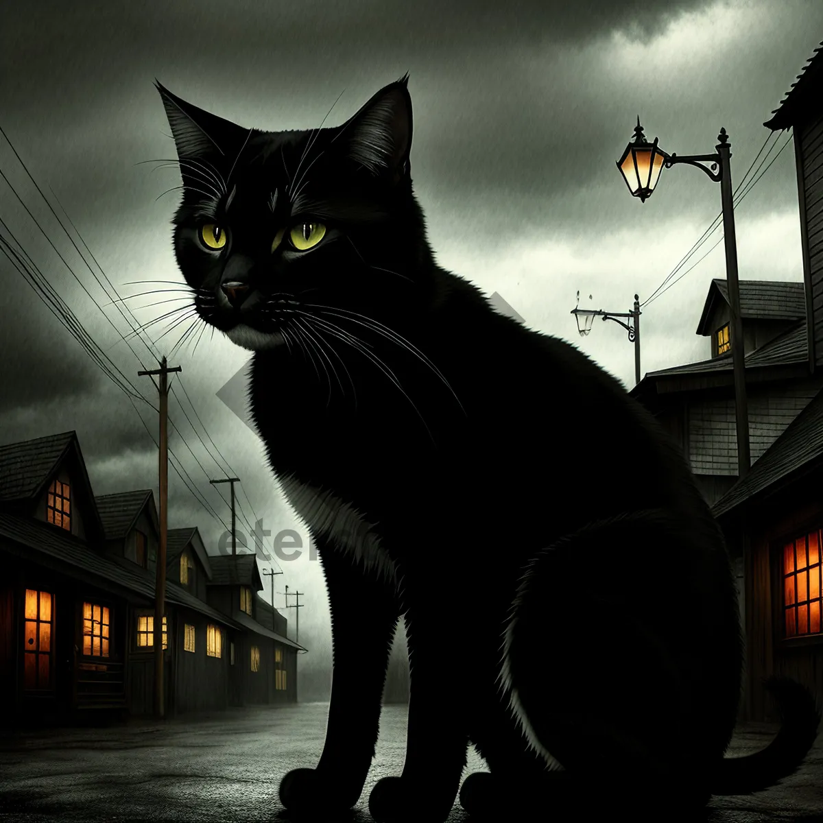 Picture of Furry Whiskers: A Cute Domestic Cat