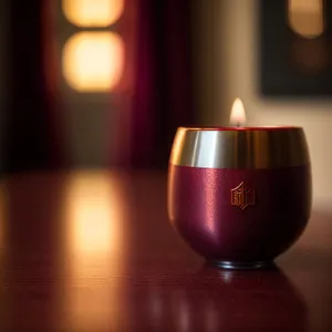 Tranquil Candlelight Flickering in a Cup