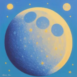 Starry Night Sky with Moon and Stars