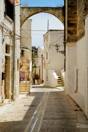 Old Stone Alley in Historic Cityscape.