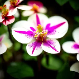 Pink Periwinkle Blossom: Delicate Vascular Flora in Bloom