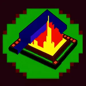 3D Flag Map Mine Symbol Sign