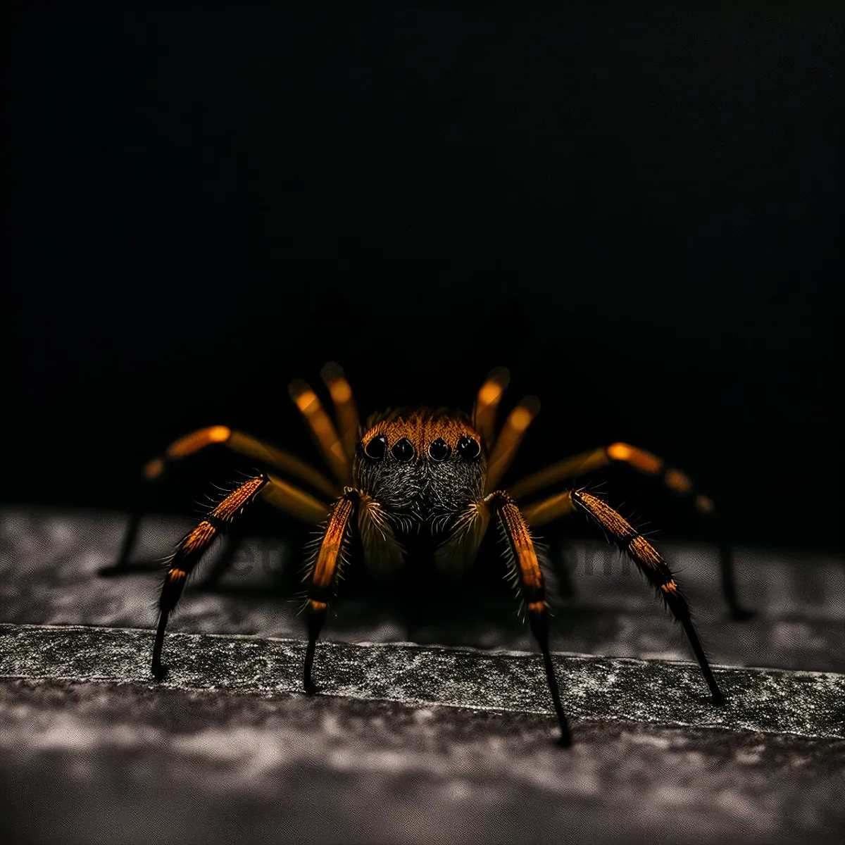 Picture of Garden Spider in Black - Close-up Wildlife Image