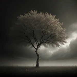 Golden Sunset Through Silhouette of Tree