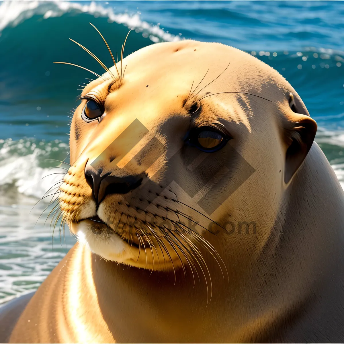 Picture of Graceful Sea Lion Basking in Ocean