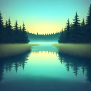 Serene Reflections of Nature's Tranquil Waterscape